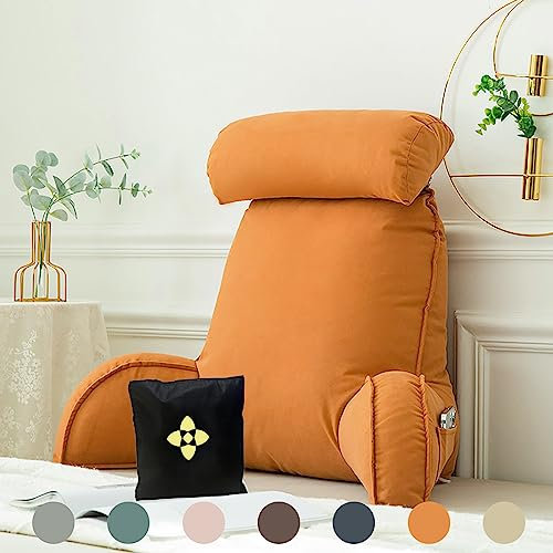 Almohada terapéutica de lectura con soporte para la espalda, cojín lumbar lavable y respaldo para cama, ideal para leer y relajarse, incluye bolsa de almacenamiento