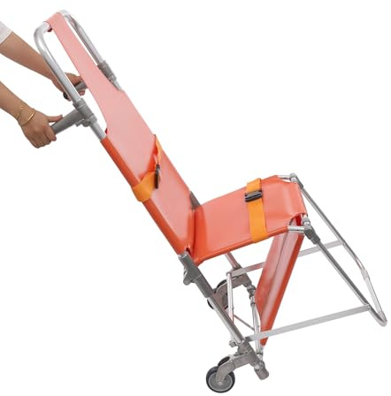 Silla plegable para escaleras, silla de ruedas manual, plegable, portátil, para personas mayores, herramientas con cinturones de seguridad, hasta 159 kg