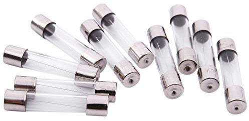 Lonrtesw 10 pezzi Fast Blow Type Fusibili per tubi in vetro 6x30mm 250V 3Amp