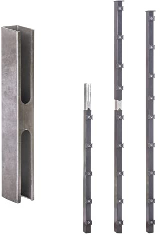 Pfostenverlängerung 10x Set Zaunpfosten Adapter für Doppelstabmattenzaun für 60x40mm Zaunerhöhung Adapterrohr Zaun Gitterzaun