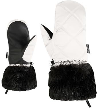 Ziener Damen KWINZI-Z Ski-Fäustling/Wintersport | Kunstfellbündchen, Thermoshield, wasserabweisend, White, 7,5