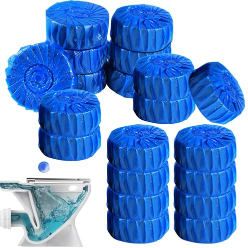 Spülkasten Tabs, 20 Stücktoilettenreiniger Blaue, WC Reiniger, WC Tabs Für Wasserkästen, Einfache Anwendung, Reinigung Gegen Kalk & Ablagerungen