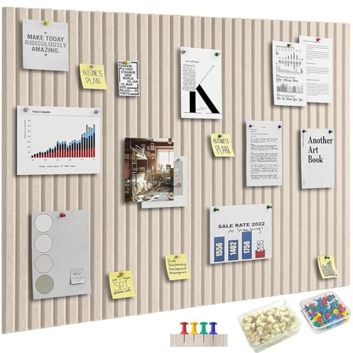 Kongming Pinnwand 120×90 cm Filz Pinnwand Selbstklebend, Pinwand Korktafel mit 70 Reißzwecken, 9mm Dekorative Pinnwände Vision Board für Büro, Zuhause, Kinderzimmer (Helles Kamel,12 Stück)
