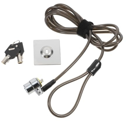 SOIMISS Candado Fácil de Desbloquear con Llave con Cable de Acero Inoxidable y Aleación de Zinc de 1.9m Seguro y Resistente para Portátil para Casa y Oficina