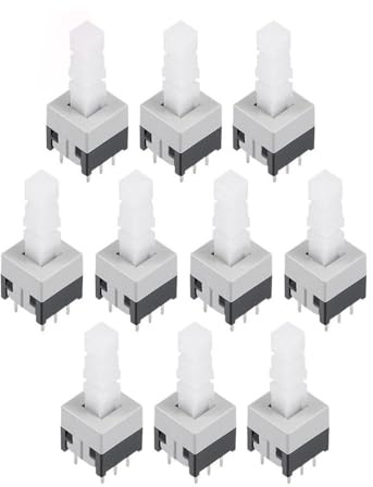 Interruptor pulsador táctil DIP de 8,5 x 8,5 x 22 mm con enclavamiento de 6 pines, 10 unidades