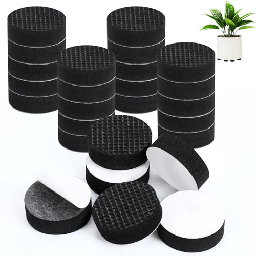 Augshy Unsichtbare Blumentopf Füße, 90 Stück Schwarze Blumenkübel Füße | Rutschfest Gummi Blumentopf Untersetzer Selbstklebend Pflanzentopf Gummifüße Blumentopffüße für Innen Outdoor