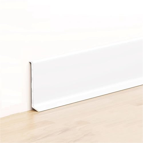Moderno zócalo de aluminio, 4 piezas de molduras de pared y suelo de 125 cm, fácil instalación, elegante diseño Linghua blanco, perfecto para decoración y renovación del hogar.