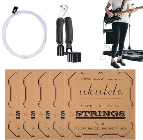 Ukulele Saiten 5 Sets Nylon Langlebige Saiten | Zubehör für Konzert Ukulele für Übung, Musiker, Reise, Schule & Outdoor Party