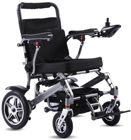 Faltbarer Elektrorollstuhl für Senioren & Erwachsene, elektrischer Rollstuhl 250W Motor, abnehmbarer 12Ah Bleiakku (Tianneng), bis zu 15 km Reichweite, 6 km/h, 150 kg Tragkraft