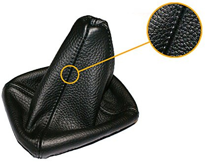 myshopx SA40 Schaltmanschette Schaltsack Sack Schwarz Faden Schwarz Echt Leder