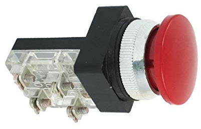 Aexit AC 250V 6A NO NC 4 Arrêt d'urgence terminal champignons bouton poussoir Interrupteur momentané 642G637