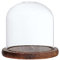 perfk Cupola di Vetro Vaso Forma di Campana di Vetro con Legno, Marrone E
