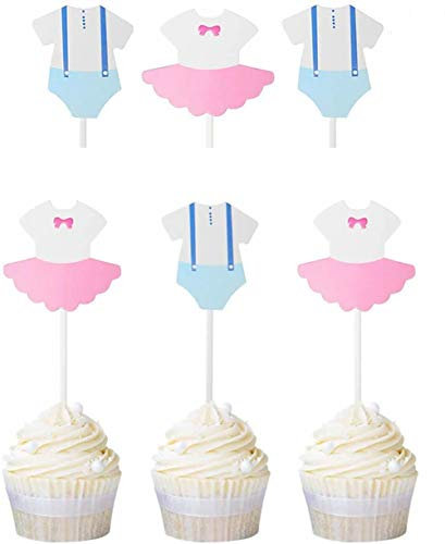 Dusenly 20 x Geschlecht enthüllen Cupcake Topper Boy oder Girl Baby Shower Party Fragezeichen Cake Topper Dekoration Lieferungen