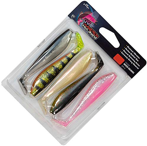 Fox Rage Zander Pro Mixed UV Colour Pack - 5 Gummifische