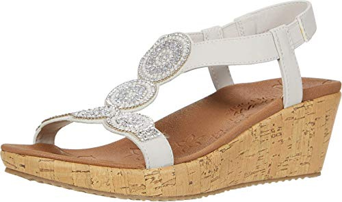 Skechers Beverlee Date Glam, Sandali con zeppa Donna, Off, 41 EU