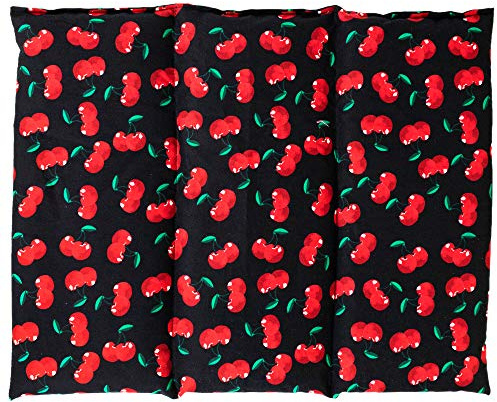 Coussin aux graines de colza - Taille 40x30-3 compartiments - Cherry-black - Coussin thermique - Coussin aux graines - Compresse froide -
