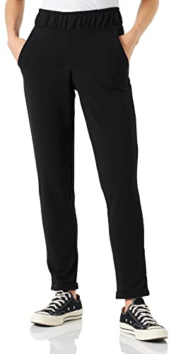 Nur Die Sweat-Hose Relax & Go sportliche Bequeme Freizeithose Stretch elastischer Bund verkürzte Länge Damen, schwarz, L