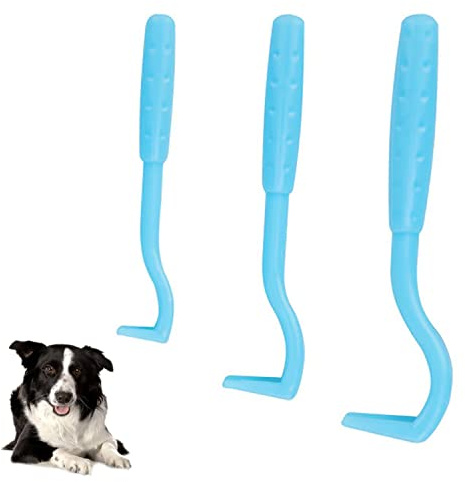ZWZNBL 3 Pieces Tick Remover, Tick Remover for Cat and Dog, Tick Hook and Tick Tong, Tick Trap, Tick Flea Remover for Pets (Blue)