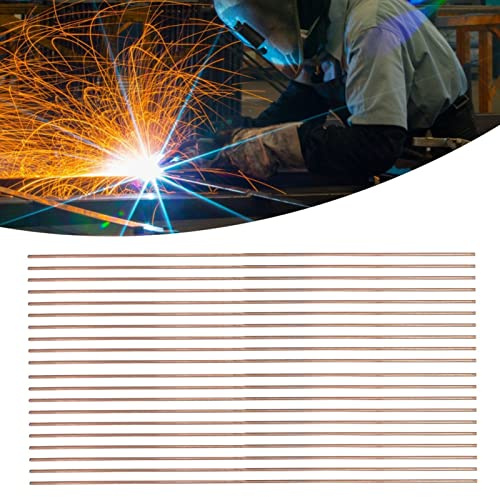 Rankomu 20 Stück Kupfer Schweißstäbe, 0,1 x 9,8 Universelle Selbstfließende Lötstäbe Phosphor Rundschweißdraht Gaslötbrenner Zubehör,Schweißzusatzstoffe Länge 25cm, Durchmesser 2mm