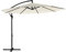 SONGMICS Sombrilla en Voladizo con Diámetro de 300 cm, con Soporte, para balcón, Protección UV UPF 50+, Manivela para Abrir y Cerrar, para Patio, Jardín, Beige GPU116G01