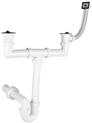 Rohrsiphon Geräteanschluss Überlauf Siphon Ablauf Waschbecken Abfluss Ø 40 mm