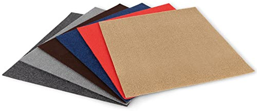 Floordirekt Teppichfliesen Scene - Bodenbelag aus Nadelfilz - 40x40 cm - selbstklebend & antistatisch - Filzfliese für Büro und Gewerbe - Filzteppich (Rot, 4 m²)