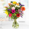 Blumenstrauß Buntes Fest, Bunte Blumen versenden, handgebunden mit 7-Tage-Frische-Garantie, Gerbera, Chrysanthemen, Nelken, Standflieder, Goldrute, Inkalilien und Disteln, Blumenversand