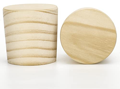 Weysat 2 Pcs Wine Barrel Cork Plug Stopper 2 Inch Whiskey Barrel Bung Hole Plug Oak Wood for Whiskey Beer Bottle Crafts