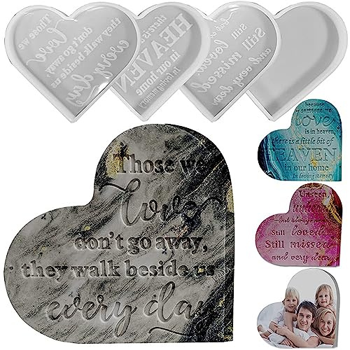 Divono 4PCS Resin Silicone Moulds, Heart Sign Mold,Epoxy Resin Moulds,Durable Resin Kits for Beginners, DIY Craft Silicone Moulds for Making Resin Casting Crafts Decoration(White)