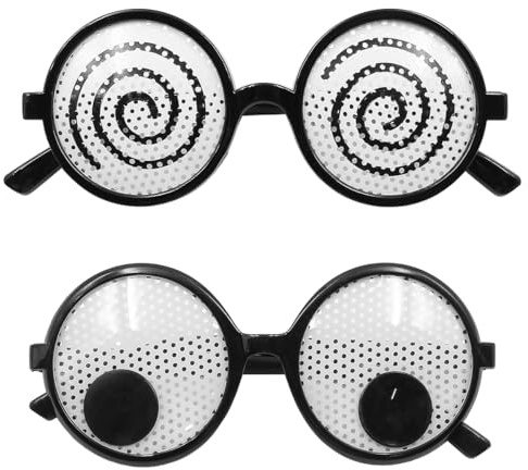 ANCLLO 【4 Stück Partybrille】Lustige zitternde Augen Split Augen für Foto Requisiten Spoof Party Kostüm Brille