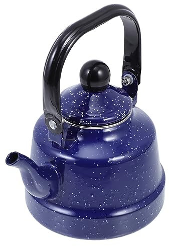 DOITOOL Emaille Teekessel Vintage Emaille Teekanne 1.1L Porzellan Teekessel Camping Kaffee Wasserkocher Herd Kessel Heißwasser Boiler Topf für Heißwasser Tee Zubehör