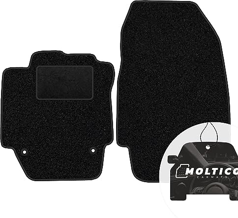 moto-MOLTICO Vorne Fußmatten Auto Velours Autoteppiche | Schwarz Automatten Set 2-teilig passend für Renault Captur 2014-2019