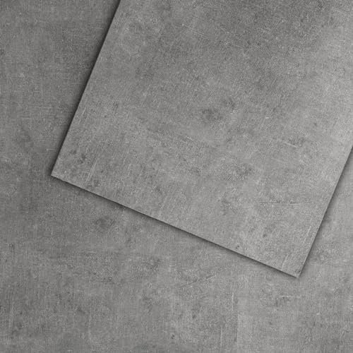 MULGREAT Peel and Stick Floor Tile PVC Vinyl Flooring, 24''x12'', 12pcs, 24 Sq. Ft, Self-Adhesive Vinyl Tile Flooring, Easy to Install for Bathroom, Kitchen (Cement Gray)