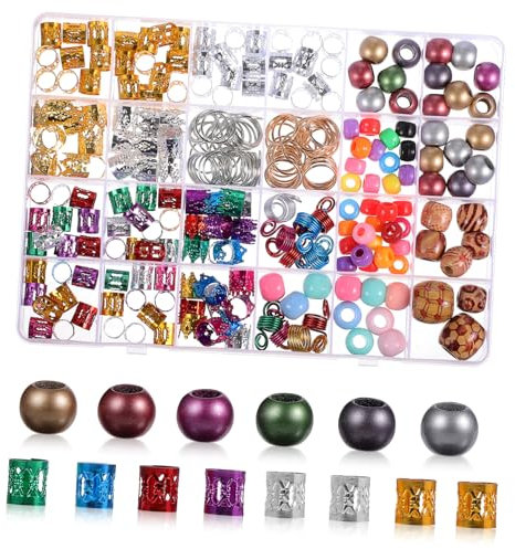 Beavorty 278 Stück Haarperlen Für Zöpfe Haarschmuck Spiralclips Haarspangen Und Zopfringe Als Zubehör Für Dreadlocks Zöpfe Und Haarschwänze