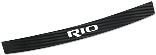 Symilov Striscia Protezione Paraurti Posteriore Auto per K-ia Rio Tuning Accessori, Adesivo Piastra Davanzale Bagagliaio in Fibra Carbonio AntiGraffio - Forte Appiccicoso,Black