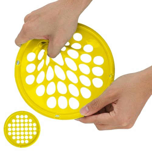 ZHIAMZ Hand Exercise Webs for Physical Therapy, Hand Grip Strengthener, Finger Exerciser, Portable Size, Latex Free, 7 Diameter (Light-Yellow)
