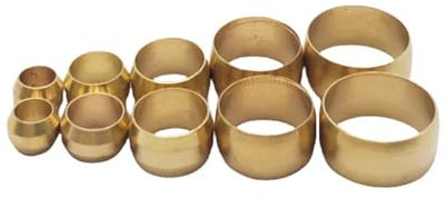 10 stück Messing doppelkegel ferrule 4 6 8 10 12 14 20mm OD Kompression Hülse dichtung ring armaturen Rohr zentralisierte schmierung system(Size:8mm)