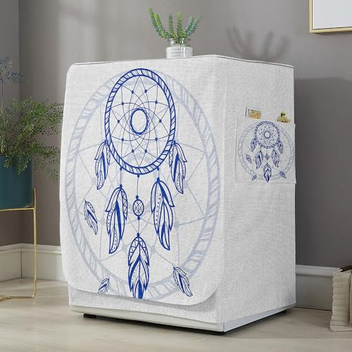 Highdi Housse de Protection pour Machine à Laver, Chargement Frontal Housse La Poussière avec Ouverture Frontale pour Linge Domestique (Attrape-rêves 9,Capacité S 6~7.5KG)