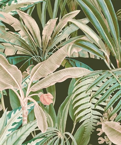 Rasch Magicwalls 590159 Papier peint photo non tissé avec palmiers et feuilles de bananier Vert et beige 3,00 x 2,50 m (L x l)
