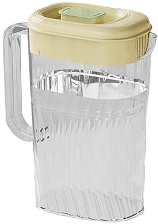 Jarra de jugo con tapa, recipientes de jugo con tapas, dispensador de agua para nevera de 2,5 L, jarra de agua para puerta de nevera con asa, jarras de vidrio con asa y tapa, recipiente de agua para