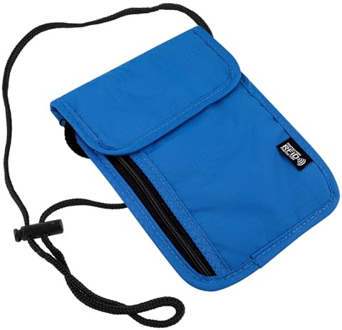 Weysoo Brustbeutel mit RFID Schutz, Anti-Diebstahl Unisex Reisegeldbeutel, Wasserdicht Schwarz Handy Umhängetasche Herren, Brustbeutel Jungen für Passport,Kreditkarten,Smartphone,Münzen,Geld (blau)