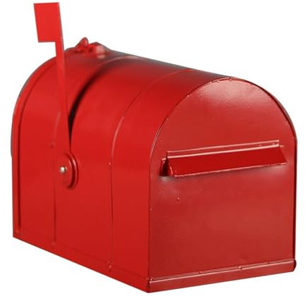 LMXRYPD Cassetta Postale Decorative in Ferro Battuto, Cassetta Posta Che Richiedono Il Montaggio su Palo, per Casa, Esterno, Negozi, Parchi di Divertimento(Red,25cm/9.8in)