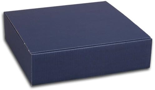 4er Weinkarton, Geschenkkarton, Dunkelblau, Wellpappe, 38 x 19,9 x 18,4 cm, 25 Stück