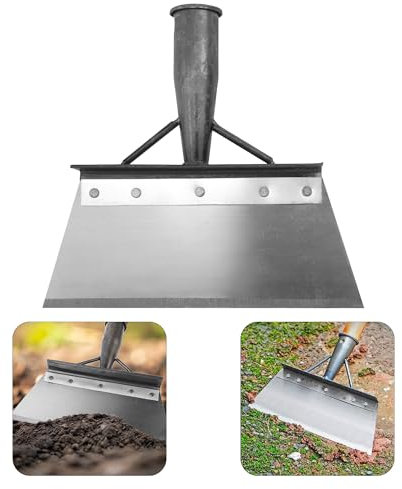JOCHEN Pala per la Pulizia Multifunzionale, Vanga Quadrata Piatta per Attrezzi da Giardino per la Pulizia del Paesaggio e la diserbo (7,8 Pollici)