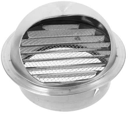 Hoement Flat Ducting Ventilation Wall Outlet Hood Rainproof Screen Mesh for Kitchen Bathroom and Laundry Room