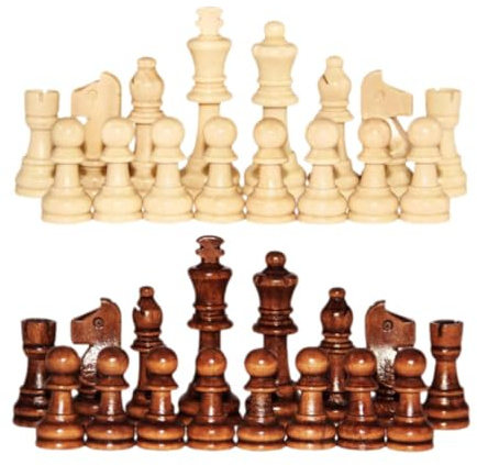 MagiDeal 32 Pezzi in Legno Pieni di Scacchi Game Chess Pawns Principianti Giochi da Tavolo da Tavolo