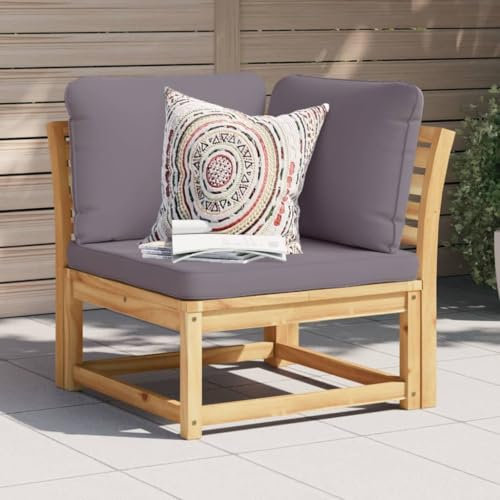 Xichuzi Garten-Ecksofa mit Kissen 73x73x65 cm Massivholz Akazie, Lounge Sofa Outdoor, Garten Loungemöbel, Gartensofa, Gartenlounge - 366494
