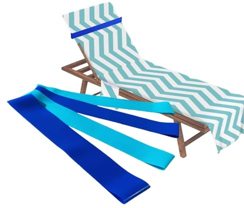 XIABYAYU Pinces à Serviettes De Plage, 4 Pcs Pinces Élastiques pour Serviettes De Plage, Bandes à Serviettes pour Chaises de Plage, Piscine (Bleu)