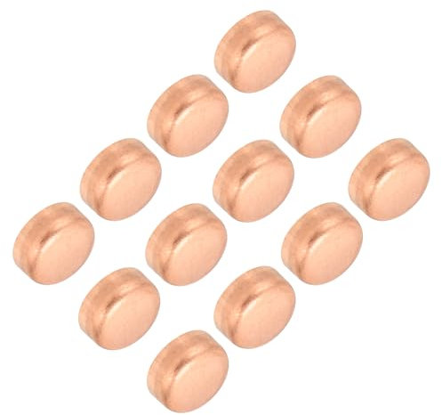 PATIKIL 3/8 Inch ID Copper Pipe End Cap, 12 Pack Copper Fitting Cap Sweat Plug Solder Connection for Plumbing HVAC Air Conditioner