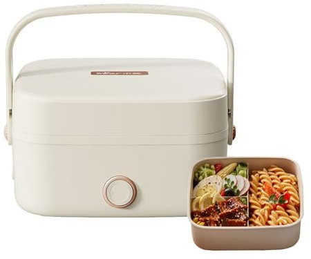 Suafif Boîte À Lunch Électrique, Chauffe-Plats Portable 200 W, Grande Capacité De 1,0 L, avec Récipient Alimentaire Étanche, Commande par Simple Pression, pour La Maison, Le Bureau Et L'école